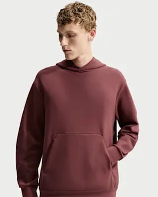 Nike 24.7 ImpossiblySoft Men's Dri-FIT Pullover Hoodie Light Boulder/Black/Burgundy Crush [Body: 51% polyester/25% modal/15% cotton/9% spandex, Machine wash, XS-4XL Tall]