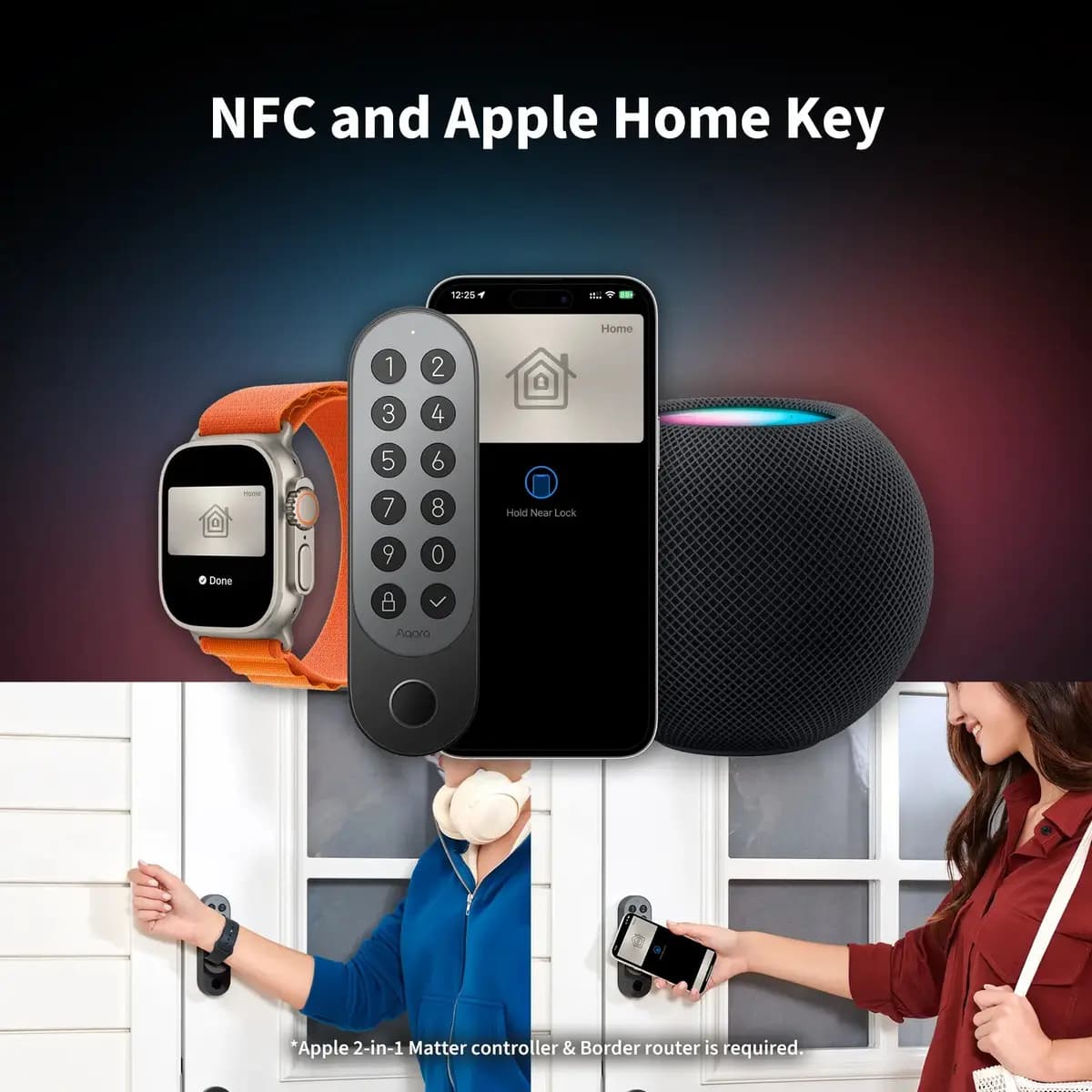 Aqara Smart Lock U200 Silver [1.37 pounds/620g, IPX5, Thread, Bluetooth 5.1, NFC]