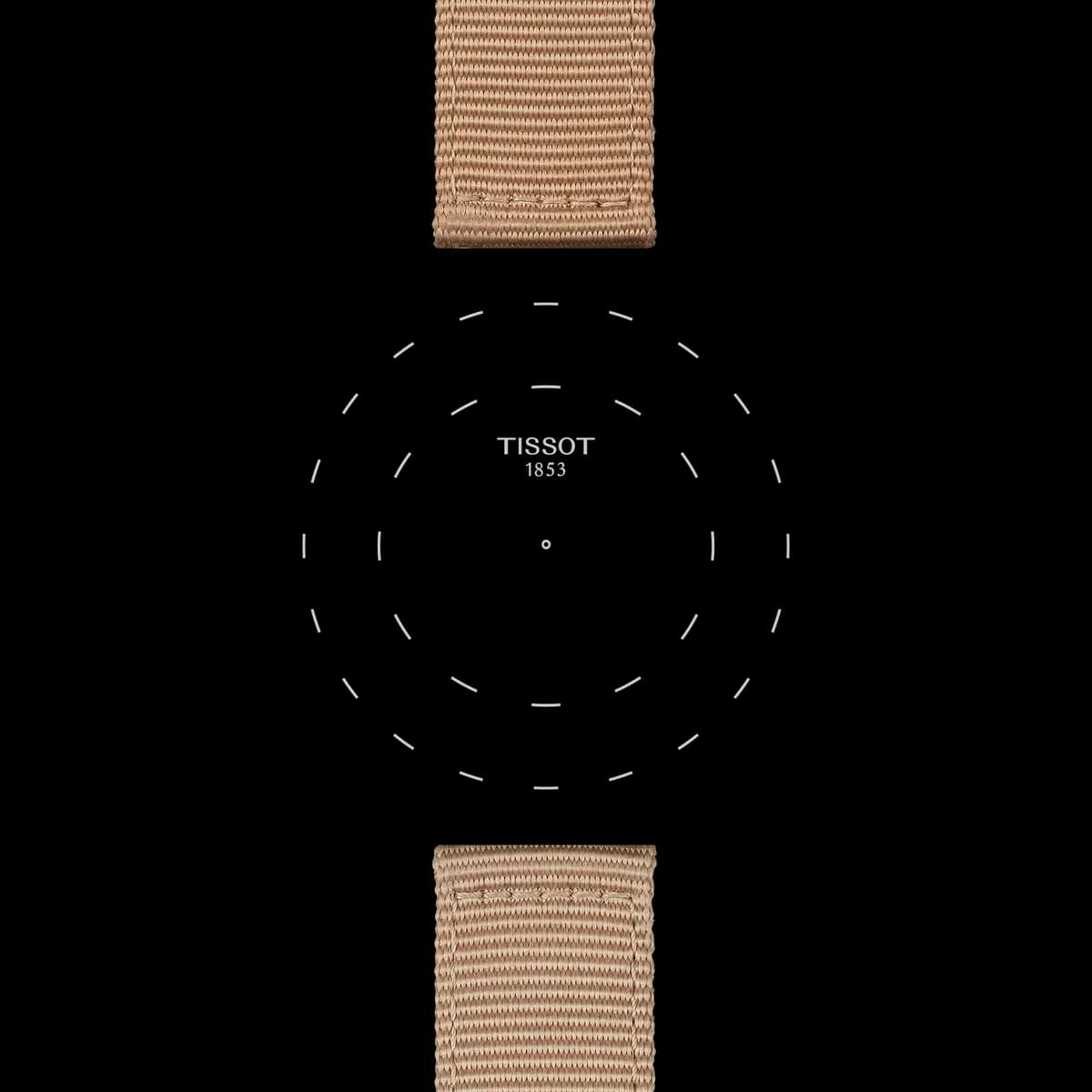 Tissot Official Beige Fabric Strap Lugs 22 mm [Textile, Brown, 22.00]