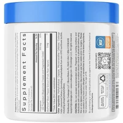 Codeage Liposomal Magnesium Glycinate Supplement, Chelated, Mineral Capsules - 240 ct [18 Years and Up, Capsule, 240]