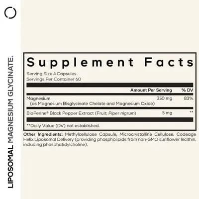 Codeage Liposomal Magnesium Glycinate Supplement, Chelated, Mineral Capsules - 240 ct [18 Years and Up, Capsule, 240]