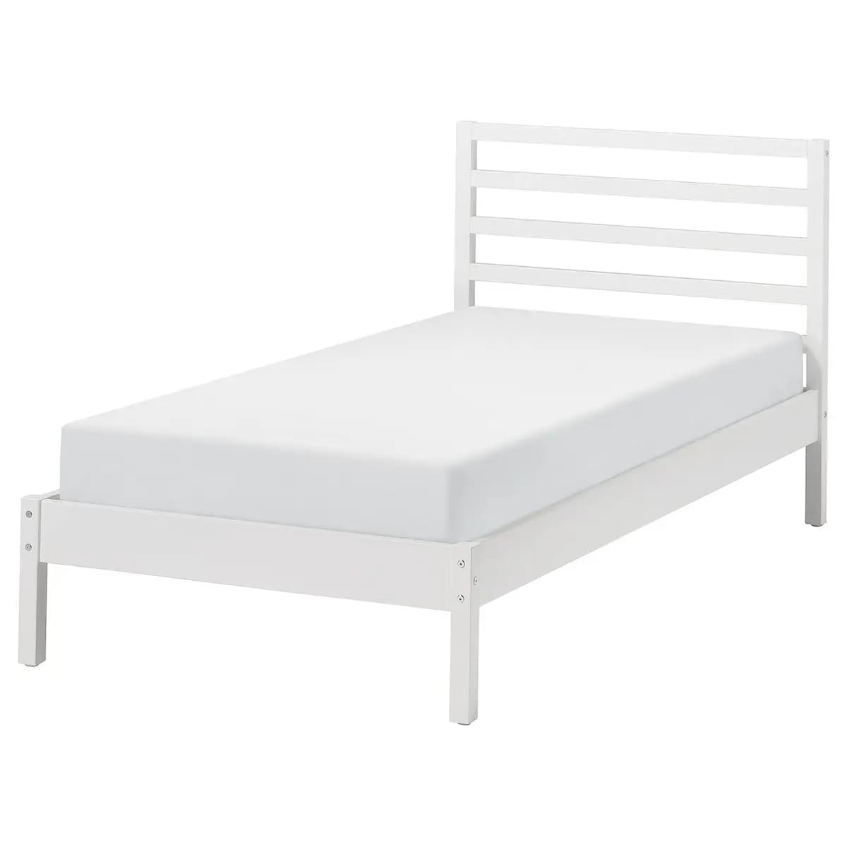 IKEA TARVA Bed frame, white stained [Width 41 3/8 ", Length 78 3/8 ", Footboard height 12 5/8 "]