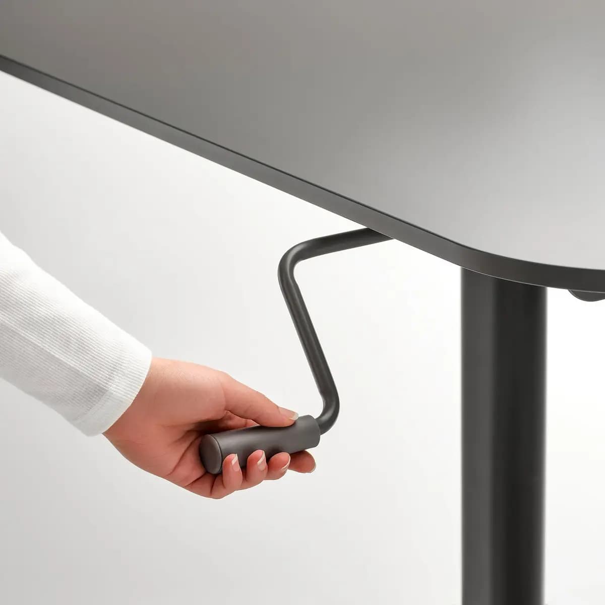 IKEA SEGRARE Desk sit/stand, dark gray [Width 43 1/4 ", Depth 23 5/8 ", Max. load 88 lb]