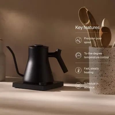 Fellow Stagg EKG Pro Electric Kettle Matte Black [Stainless Steel, 1200 Watts, .9 Liter]