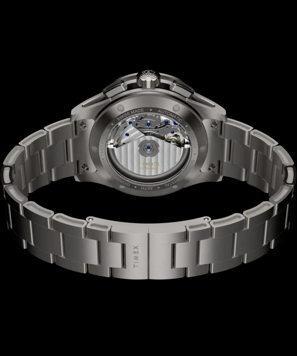 Timex Atelier Chronograph Automatic M1a Ti 42mm Swiss Made Titanium Bracelet [50 m, Titanium]
