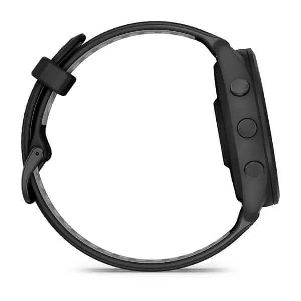 Garmin Forerunner 265 Black Bezel and Case with Black/Powder Gray Silicone Band [AMOLED (optional always-on mode), 5 ATM, 1.1" (28.1 mm) diameter]