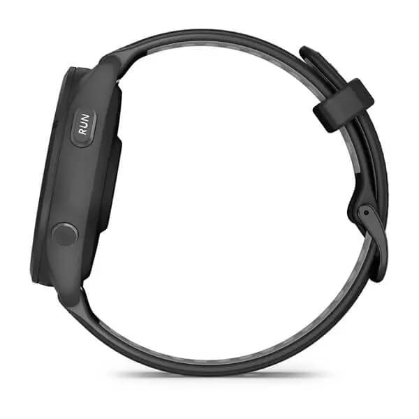 Garmin Forerunner 265 Black Bezel and Case with Black/Powder Gray Silicone Band [AMOLED (optional always-on mode), 5 ATM, 1.1" (28.1 mm) diameter]