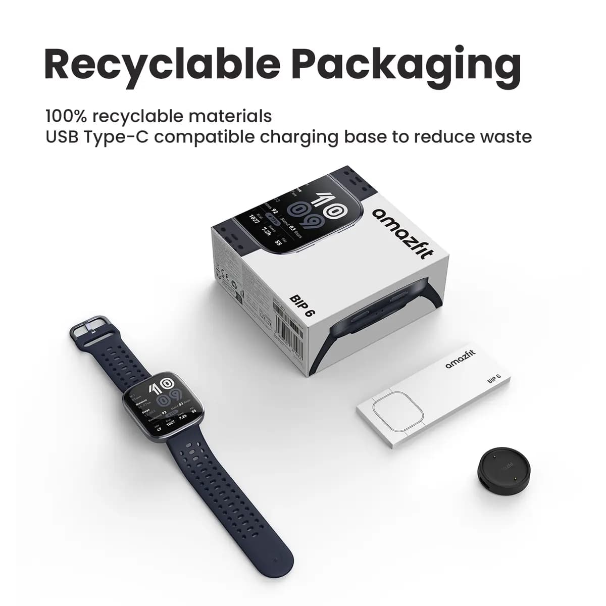 Amazfit Bip 6 Black [46.3x40.2x10.45mm, 1.97", 5 ATM]