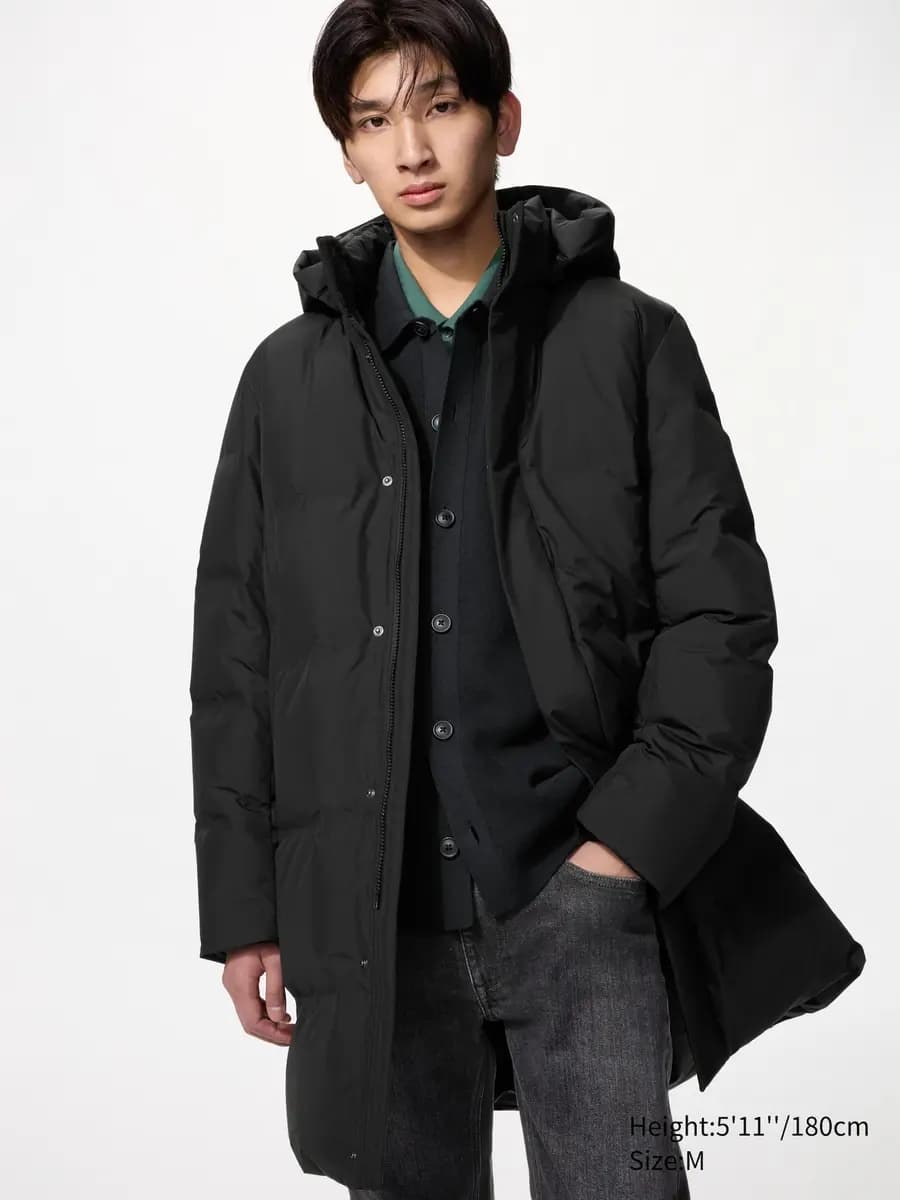 Uniqlo Seamless Down Coat Black [Imported, Hand wash cold, Do not dry clean, Convenient inner pocket.]