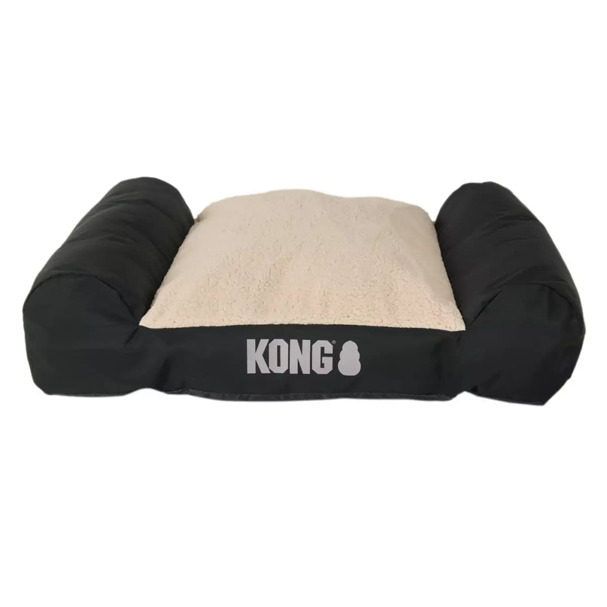 KONG® Durable Lounger Large Dog Bed, Water-Resistant, Grey & Black, 30L x 40W [Brand KONG®, Includes 1 Bed, Intended For Dogs, Color Grey]