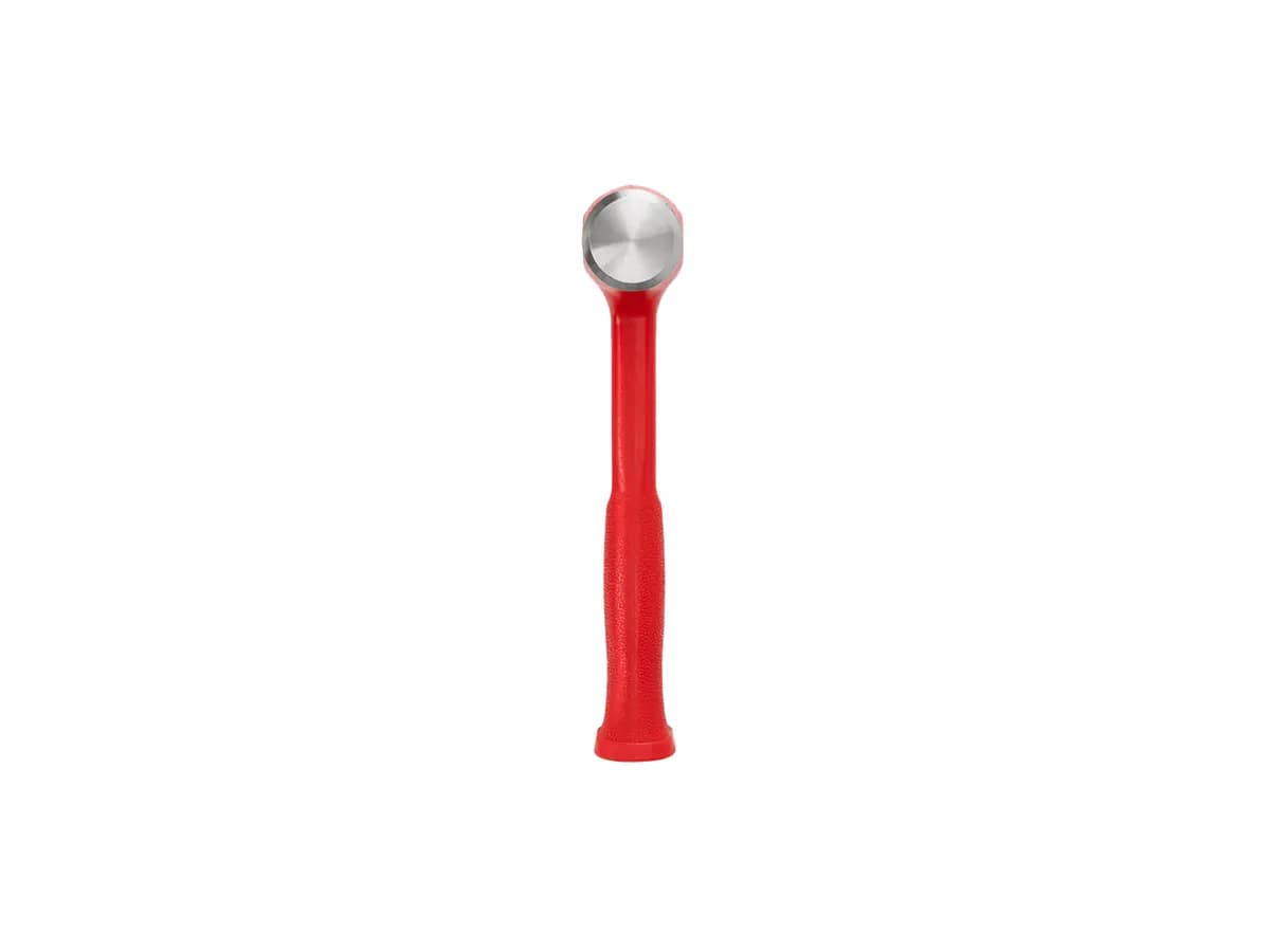 TEKTON 43 oz. Short Handle Flat Steel Face Dead Blow Hammer [A. Length (in.) 10.5, B. Width (in.) 4.8, C. Height (in.) 1.8]