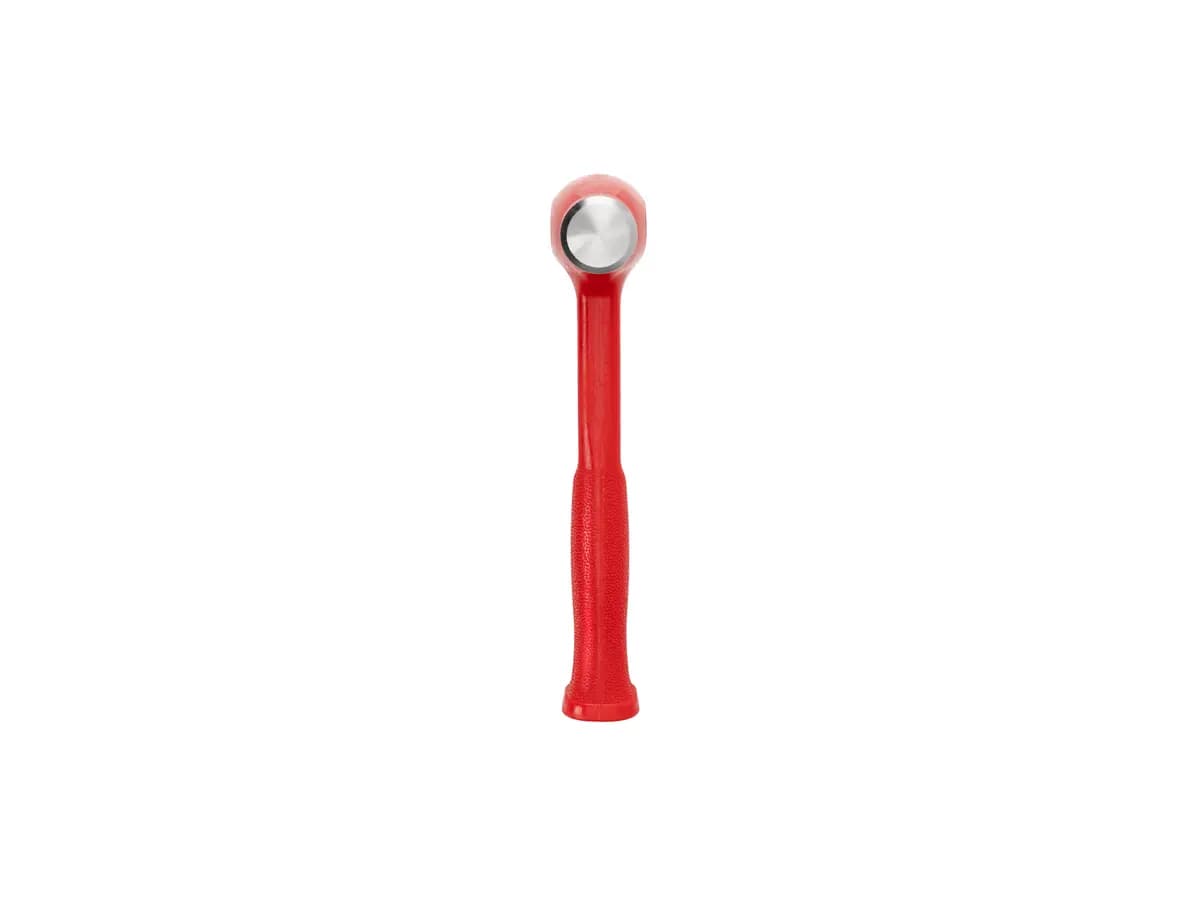 TEKTON 43 oz. Short Handle Flat Steel Face Dead Blow Hammer [A. Length (in.) 10.5, B. Width (in.) 4.8, C. Height (in.) 1.8]