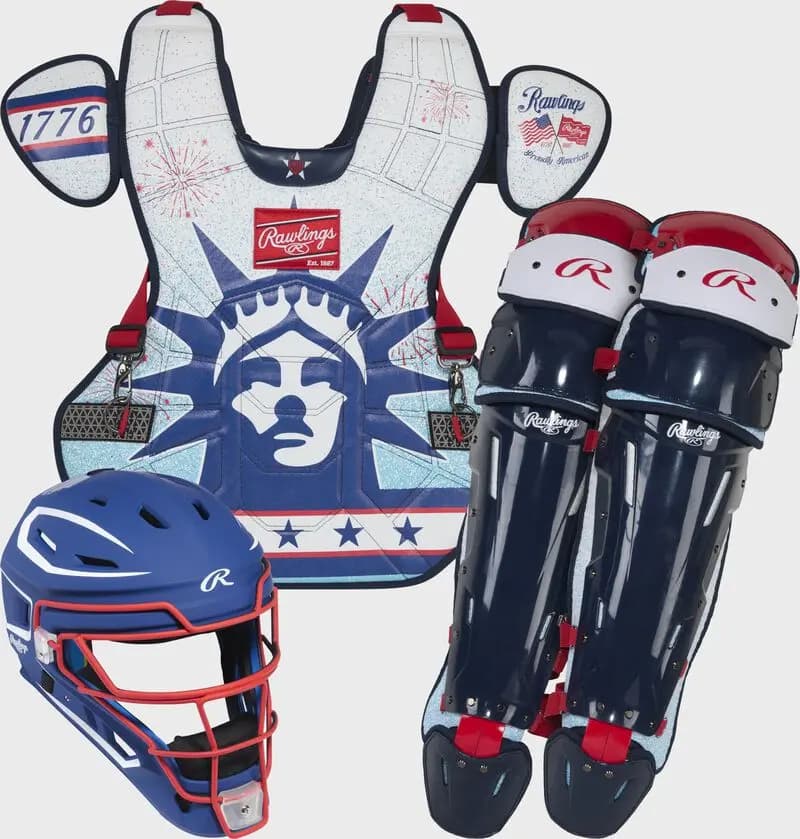 Rawlings Rawlings Mach Pro Americana Catcher's Set [MCHPROCS-USA, Dynamic Fit System, Americana]