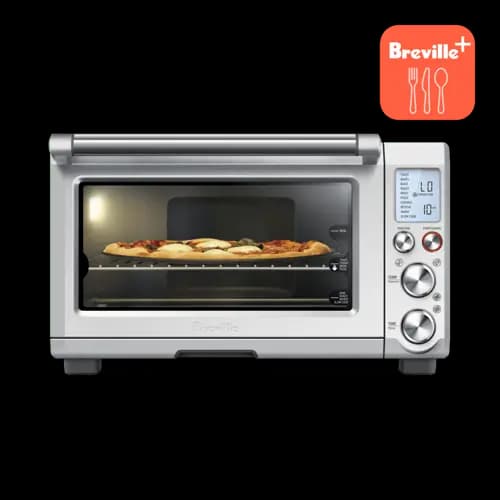 Breville the Smart Oven® Pro [Included Accessories:; One oven rack.; 12\"x12\" Enamel Baking Pan.; 12\"x12\" Enamel Broiling Rack.; 13\" Non-Stick Pizza Pan., 18.9\" x 15.9\" x 10.
