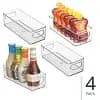 mDesign iDesign Plastic Stackable Pantry Bin with Handles, Set of 4, Clear, Made in USA [1 pounds, PET (Polyethylene Terephthalate), Wash With Soap and Water]