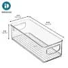 mDesign iDesign Plastic Stackable Pantry Bin with Handles, Set of 4, Clear, Made in USA [1 pounds, PET (Polyethylene Terephthalate), Wash With Soap and Water]