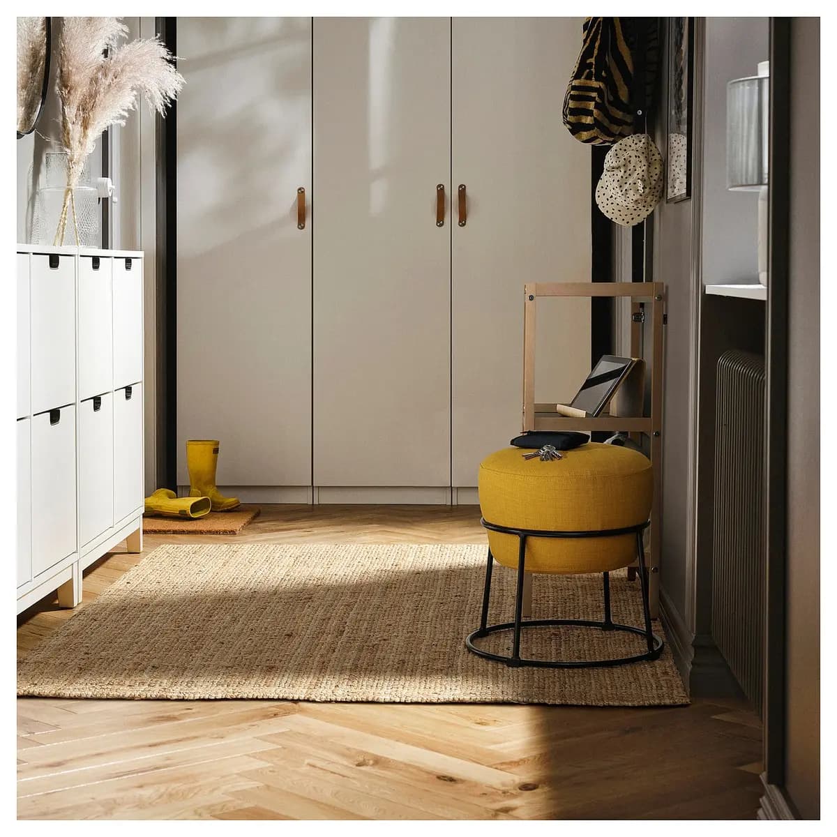 IKEA EMMISLÖV Pouf, Skiftebo yellow [Height 16 7/8 ", Diameter 16 1/2 "]