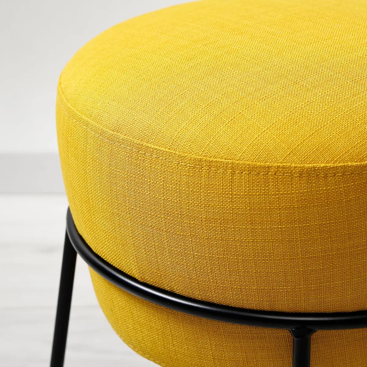 IKEA EMMISLÖV Pouf, Skiftebo yellow [Height 16 7/8 ", Diameter 16 1/2 "]