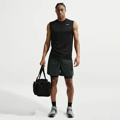 Nike Men's Dri-FIT Sleeveless Training Top Black/Matte Silver [Black/Matte Silver, 100% polyester, Machine wash]