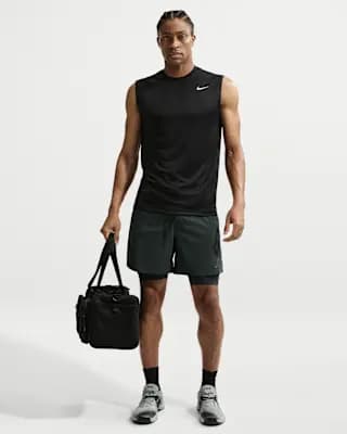 Nike Men's Dri-FIT Sleeveless Training Top Black/Matte Silver [Black/Matte Silver, 100% polyester, Machine wash]