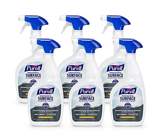 PURELL Professional Surface Disinfectant Spray, Citrus Scent, 32 fl oz Capped Bottle with Spray Trigger in Pack (Pack of 6) - 3342-06 [Fragrance Citrus, Number Of Containers 6, Siz