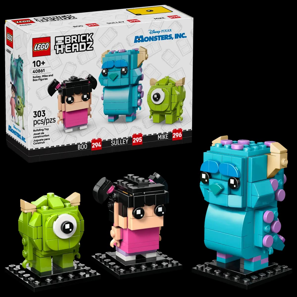 LEGO Sulley, Mike and Boo Figures 40861 [303 pieces, ages 10+, BrickHeadz]