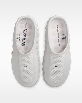 Nike Mind 001 Women's Pregame Mules Summit White/Phantom/Light Orewood Brown/Metallic Silver [Summit White/Phantom/Light Orewood Brown/Metallic Silver, W 5 / M 3.5, W 6 / M 4.5, W 