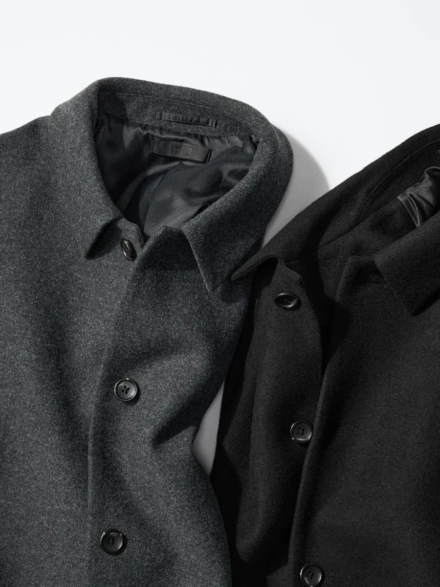 Uniqlo Balmacaan Coat Gray [Imported, Do not wash, Dry clean, Roomy, regular fit.]