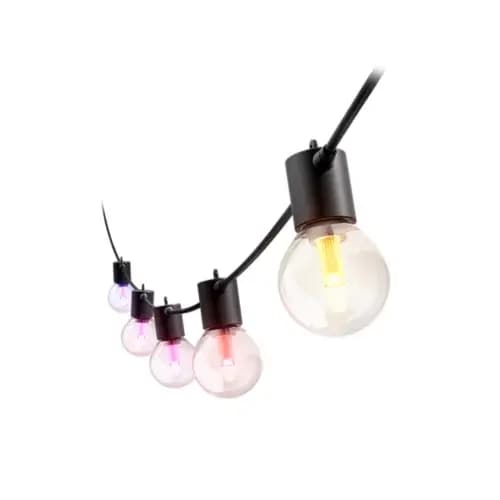 Philips Hue Hue Festavia globe outdoor string lights 22 ft [046677591380, Black, Synthetic]