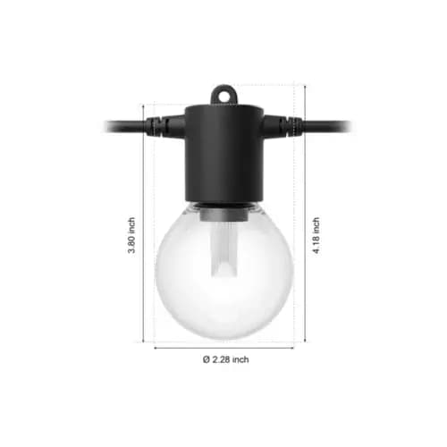 Philips Hue Hue Festavia globe outdoor string lights 22 ft [046677591380, Black, Synthetic]