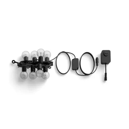 Philips Hue Hue Festavia globe outdoor string lights 22 ft [046677591380, Black, Synthetic]