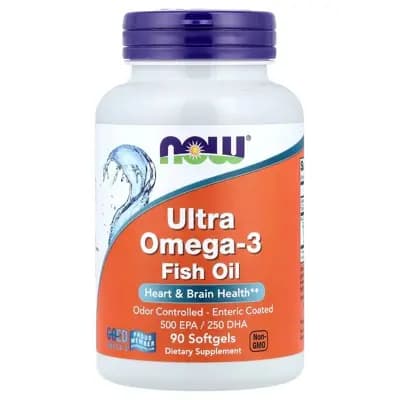 NOW Foods Ultra Omega-3 Fish Oil, 90 Softgels [12 Years and Up, Softgel, Omega 3 Fatty Acid]