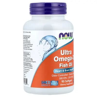 NOW Foods Ultra Omega-3 Fish Oil, 90 Softgels [12 Years and Up, Softgel, Omega 3 Fatty Acid]