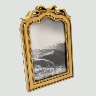 Harbortown 4"x6" Decorative Arched Bow Table Picture Frame Gold [Resin (Frame), Gold, .88 Pounds]