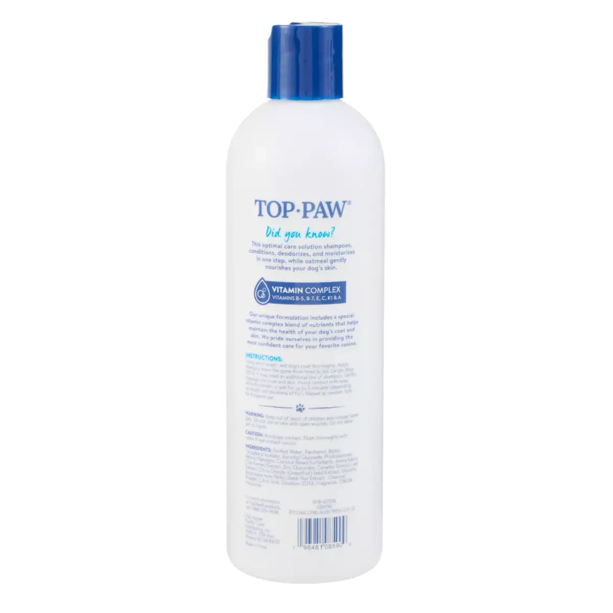 Top Paw® All-In-1 Dog Shampoo, Conditioner, Deodorize, Moisturize with Oatmeal - Fresh & Clean 12 oz [Intended For Dogs, Includes (1) 12 fl oz bottle, Health Consideration Skin & C