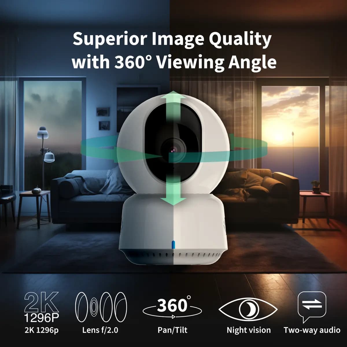 Aqara Camera E1 [2.72 x 2.72 x 4.09 in. (69 x 69 x 104 mm), 0.36 pounds/165 g, 2K, 1296p]