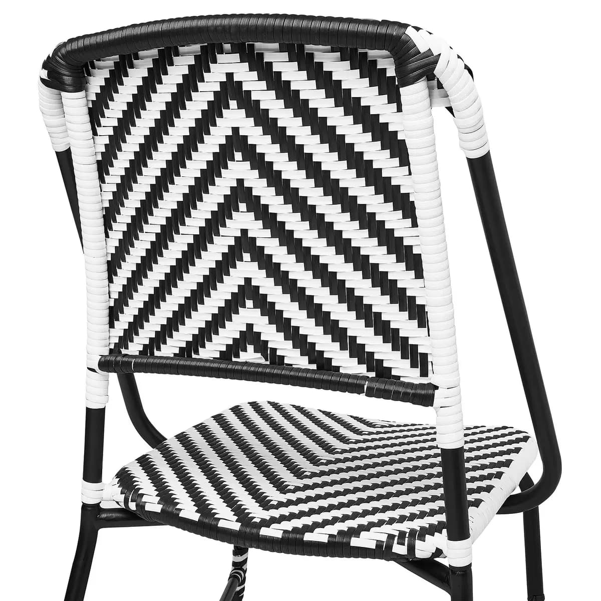 IKEA VASSHOLMEN Chair, in/outdoor, black/white [Width 22 7/8 ", Depth 23 5/8 ", Height 36 1/4 "]