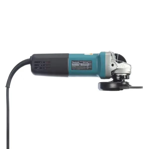 Makita 7.5 Amp Corded 4-1/2 in. Easy Wheel Change Compact Angle Grinder with Grinding Wheel, Wheel Guard and Side Handle, 9557NB [Amperage (A): 7.5 A, Arbor Size: 5/8 in-11, Color 