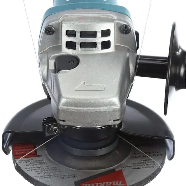 Makita 7.5 Amp Corded 4-1/2 in. Easy Wheel Change Compact Angle Grinder with Grinding Wheel, Wheel Guard and Side Handle, 9557NB [Amperage (A): 7.5 A, Arbor Size: 5/8 in-11, Color 