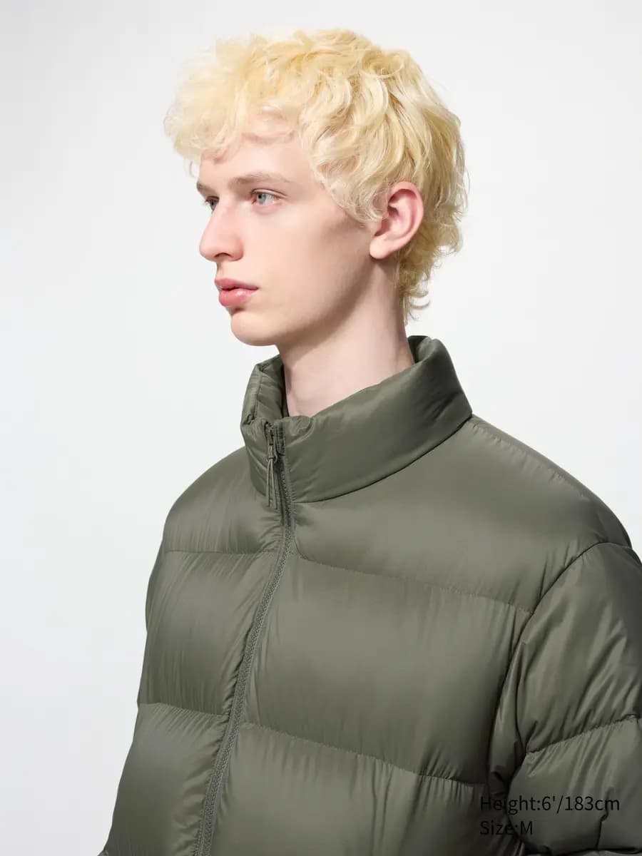 Uniqlo Light Down Volume Jacket Black [Imported, Hand wash cold, Do not dry clean, Voluminous stand collar design.]