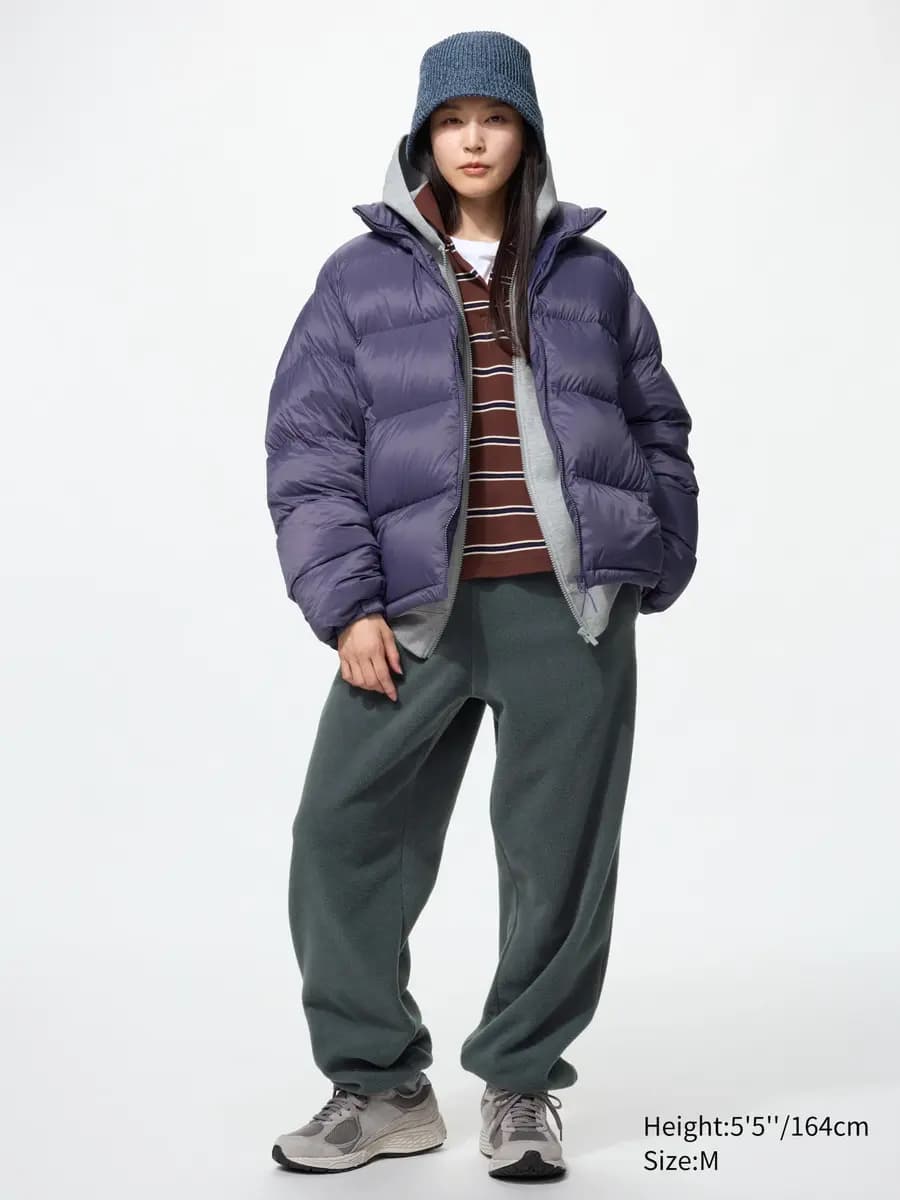 Uniqlo Light Down Volume Jacket Black [Imported, Hand wash cold, Do not dry clean, Voluminous stand collar design.]