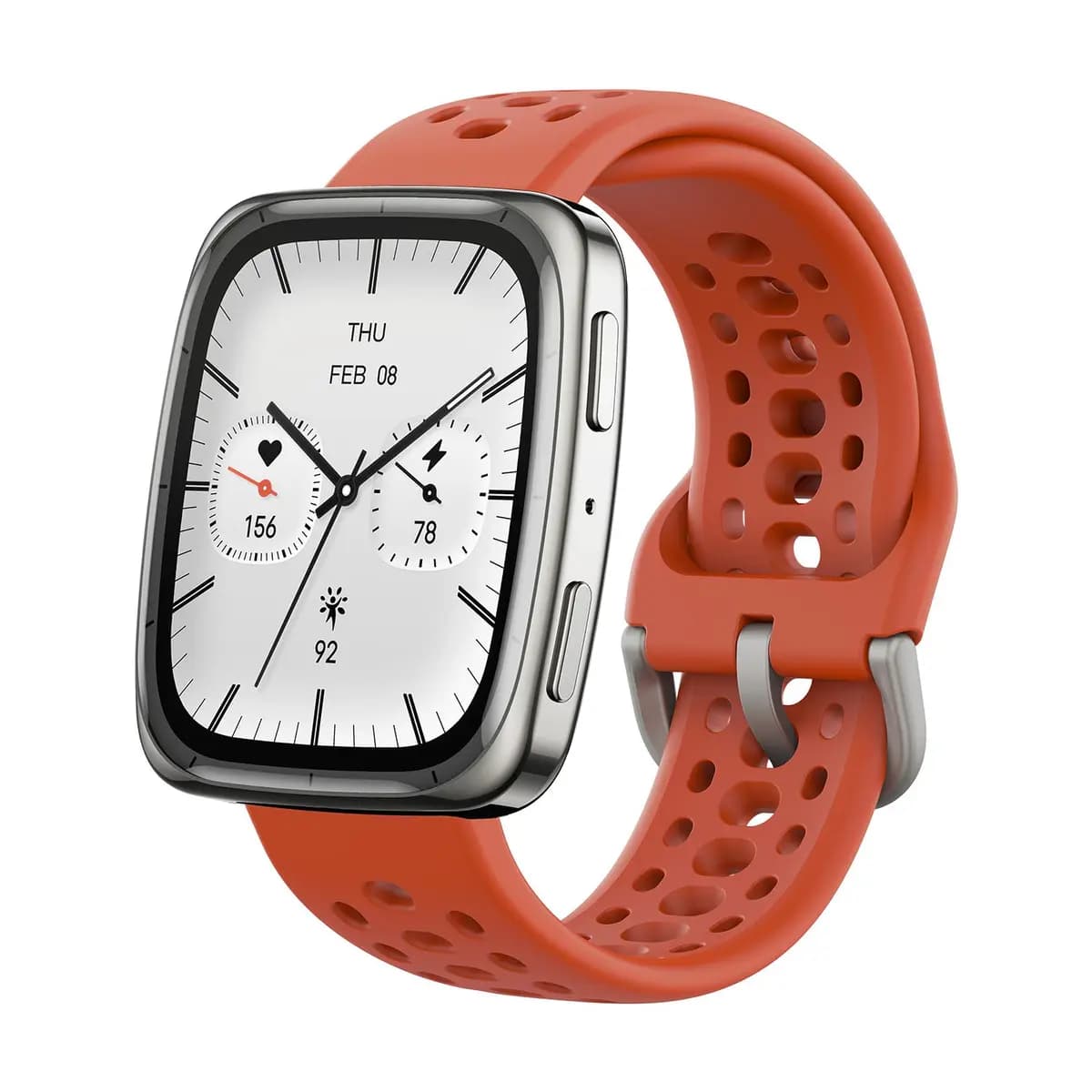 Amazfit Active 2 Square Black (with additional red strap) [43.32x36.9x9mm, 1.75", 5 ATM]