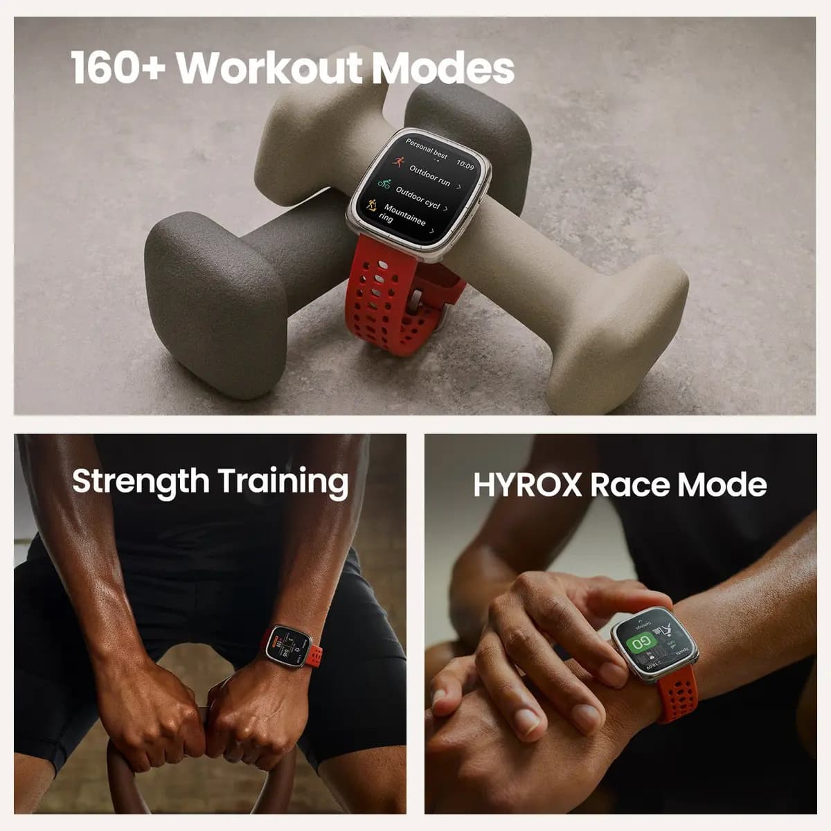 Amazfit Active 2 Square Black (with additional red strap) [43.32x36.9x9mm, 1.75", 5 ATM]