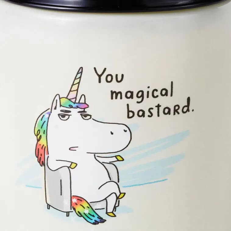 Unicorn You Magical Bastard Scented Single-Wick Jar Candle, 7 oz. [Dimensions 7 oz.; 2.62'' W x 3.62'' H x 2.62'' D, Count 1, Format Candle, Scent Mandarin orange and grapefruit]