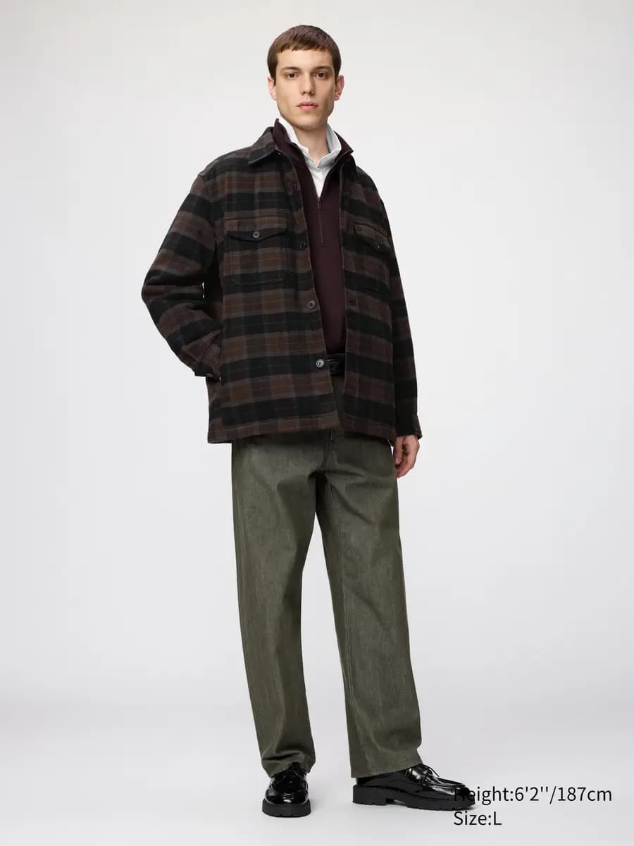 Uniqlo Padded Shirt Jacket Dark Brown [Imported, Hand wash cold, Do not dry clean, Pockets lined with soft padding.]