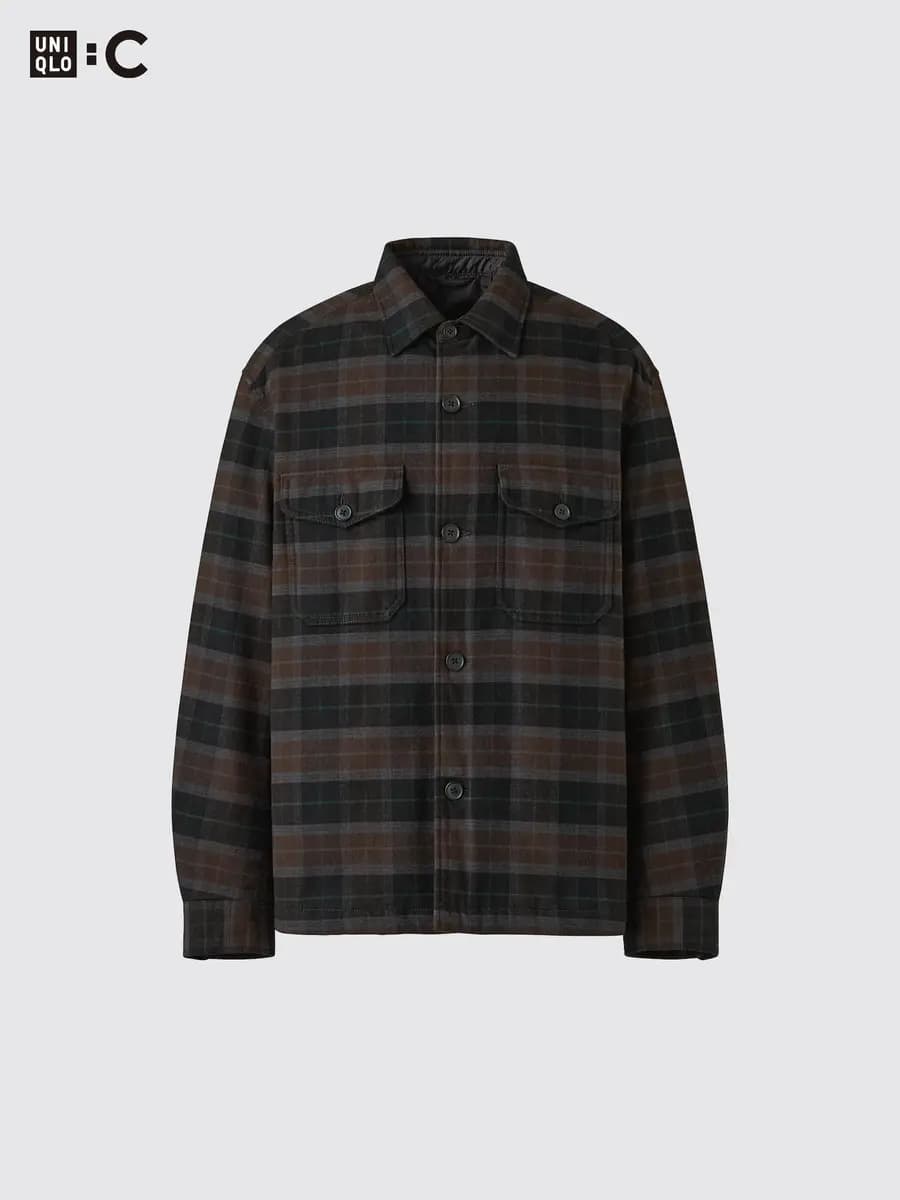Uniqlo Padded Shirt Jacket Dark Brown [Imported, Hand wash cold, Do not dry clean, Pockets lined with soft padding.]