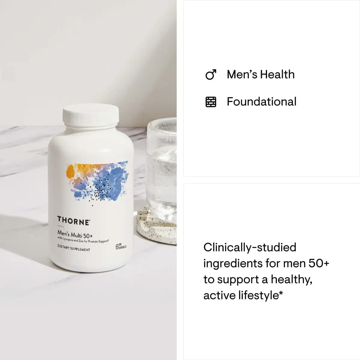 Thorne Men's Multi 50+ [6 Capsule(s), 180, 1875mcg]