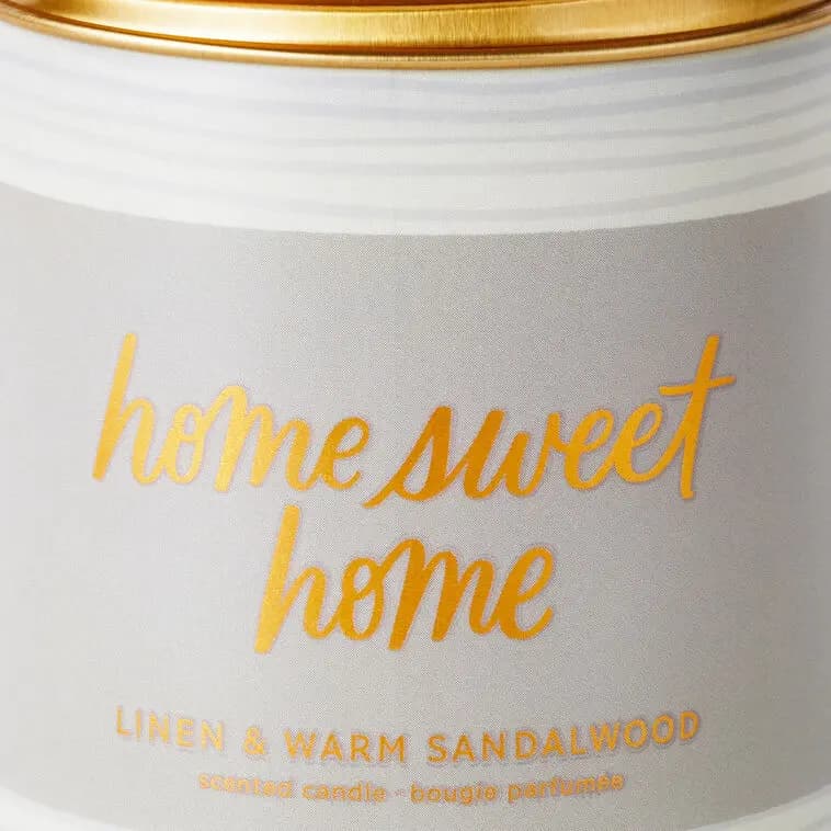 Home Sweet Home Scented Single-Wick Jar Candle, 7 oz. [Dimensions 7 oz.; 2.62'' W x 3.62'' H x 2.62'' D, Count 1, Format Candle, Scent Linen and warm sandalwood]