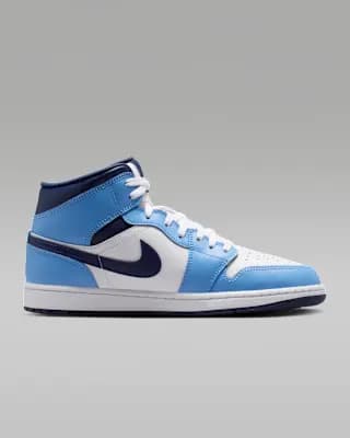 Air Jordan 1 Mid Men's Shoes University Blue/White/Sail/Midnight Navy [University Blue/White/Sail/Midnight Navy, M 4 / W 5.5, M 5.5 / W 7, M 6 / W 7.5, M 6.5 / W 8, M 7 / W, Leathe
