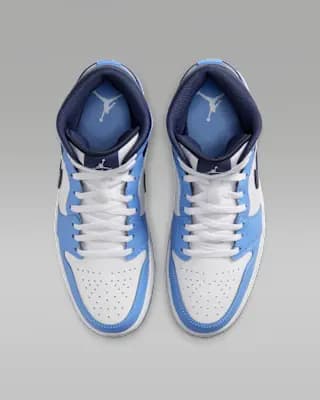 Air Jordan 1 Mid Men's Shoes University Blue/White/Sail/Midnight Navy [University Blue/White/Sail/Midnight Navy, M 4 / W 5.5, M 5.5 / W 7, M 6 / W 7.5, M 6.5 / W 8, M 7 / W, Leathe